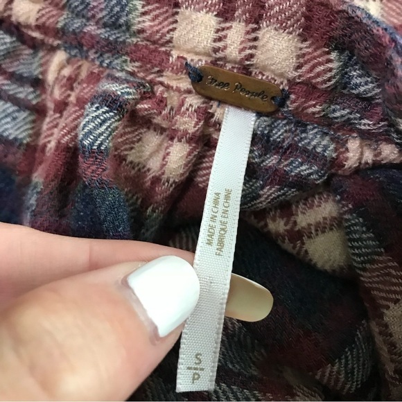 Free People Northern Bound Plaid Popover Button Up Top Small Fall - Picture 5 of 8